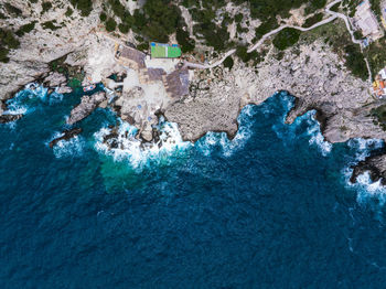 High angle view of sea
