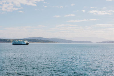 Ferry boat in the pnw puget sound san juan islands summer