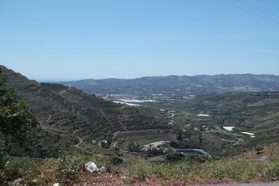 Scenic view of landscape against clear sky