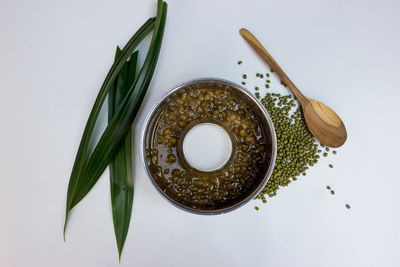 High angle view of dessert in plate