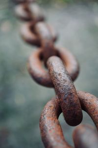 Close-up of rusty chain