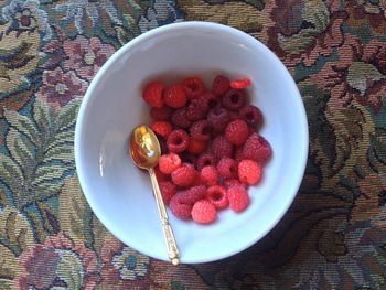High angle view of served in plate