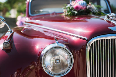 Close-up of vintage car