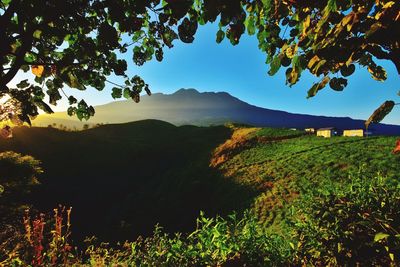 Scenic view of mountains against sky