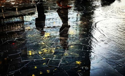 Full frame shot of water against window