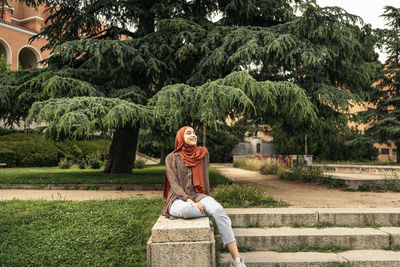 Portrait of a muslim woman smiling