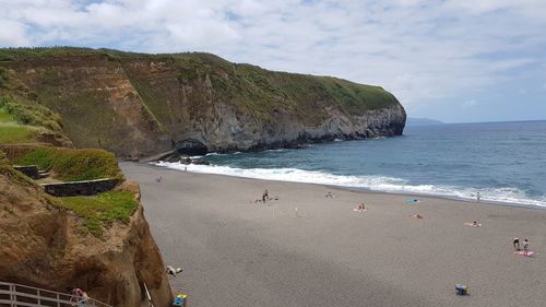 Scenic view of beach against sky