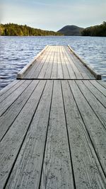 Wooden pier on lake