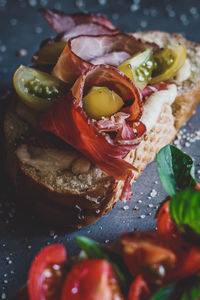 Close-up of food on table