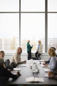 People talking during business meeting