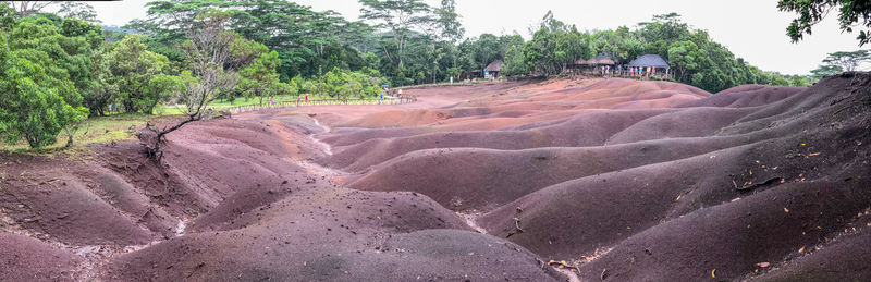 Scenic view of land against sky