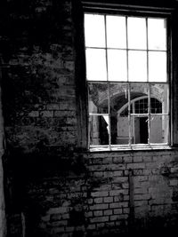 View of building through window