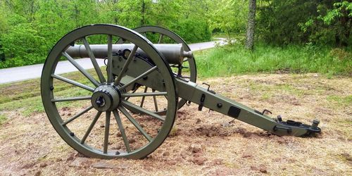 Bicycle wheel on field