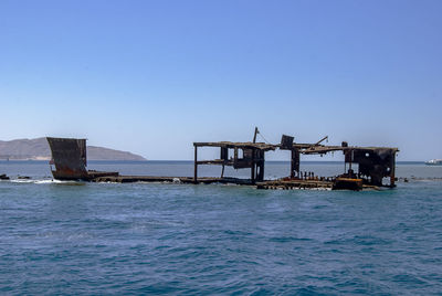 The wreck of the lara wreck on jackson reef in the straits of tiran, egypt