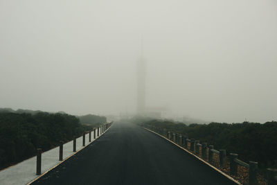 Road passing through city