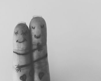 Close-up of over white background