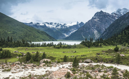 Clean landscape in tibet china.