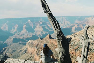 Tourists on mountain