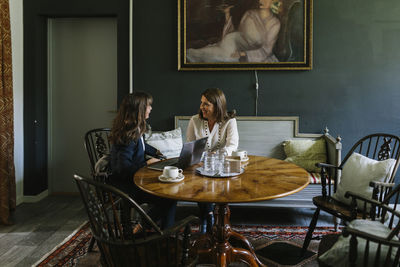 Women having meeting at home