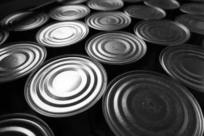 Close-up of metal cans