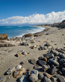 Scenic view of beach against sky