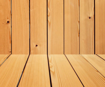 Full frame shot of wooden wall and floor