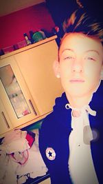 Low angle view of woman in room