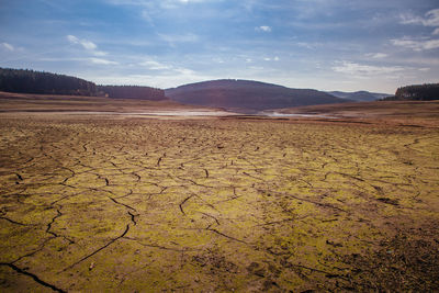 Scenic view of desert against sky