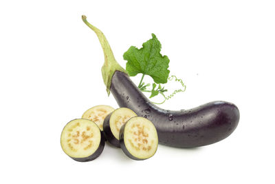 Close-up of fruits against white background