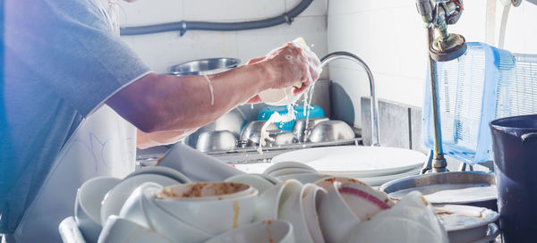 Man working in kitchen