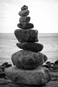 Stack of stones on beach