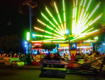 Illuminated lights at night