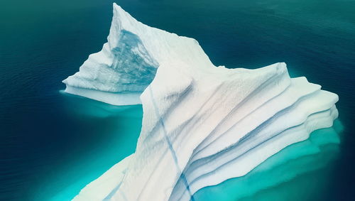 Close-up of snow on sea