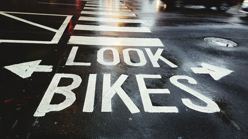 Road sign on street