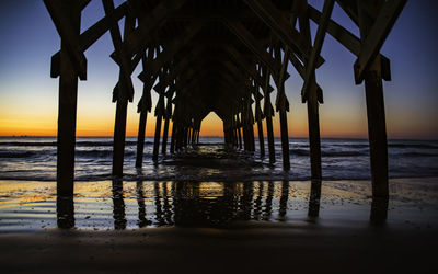 Scenic view of beach during sunset