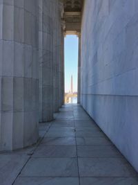 The washington monument and reflecting pool as seen from the lincoln memorial