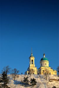 View of church against blue sky