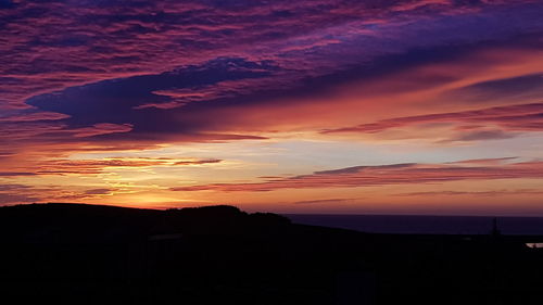 Scenic view of dramatic sky during sunset