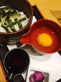 Close-up of tea served on table