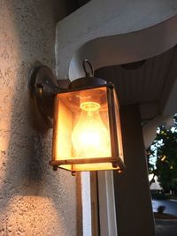 Close-up of illuminated lamp