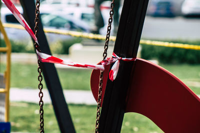 Close-up of chain swing