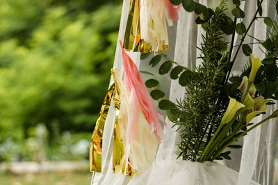 Close-up of flower bouquet against blurred background