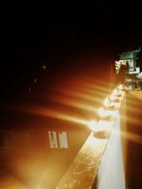 Close-up of illuminated window at night