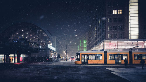 Tram alexanderplatz snowfall 