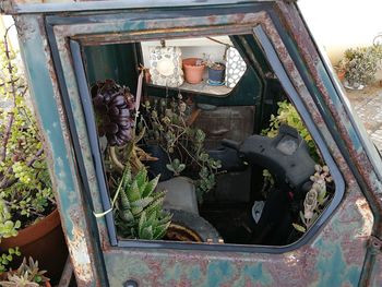 Abandoned vehicle on window