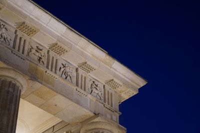 Low angle view of building against clear sky