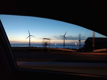 View of sky seen through car windshield