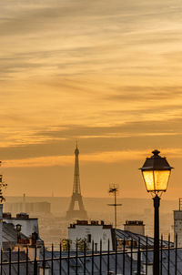 Sunset in paris from montmartre