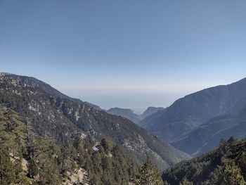 Scenic view of mountains against clear sky