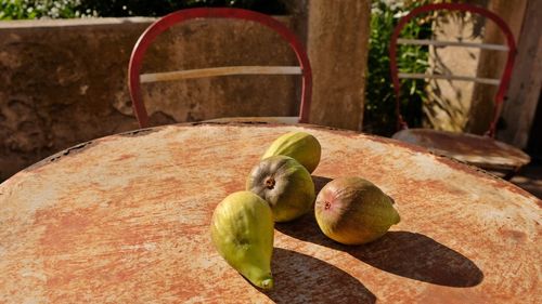 Close-up of fruits on plant in yard